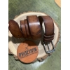Ремень ручной работы из натуральной кожи, цвет коньяк